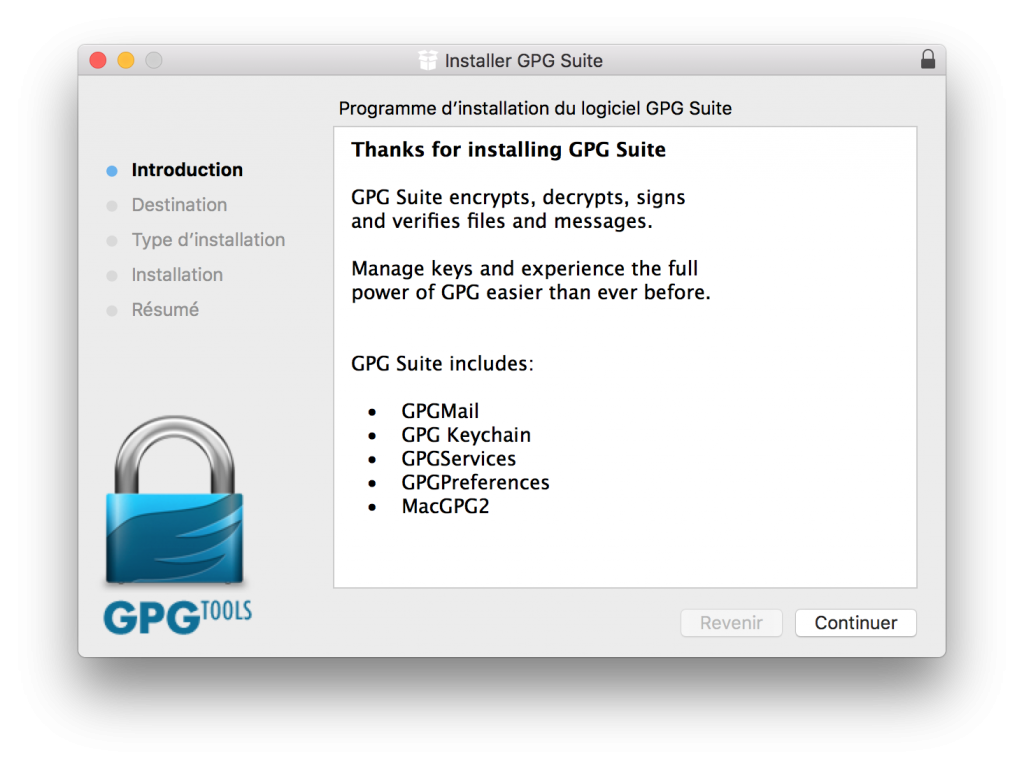 Installation GPG Suite