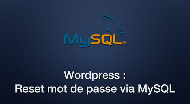 WordPress : Reset mot de passe via MySQL