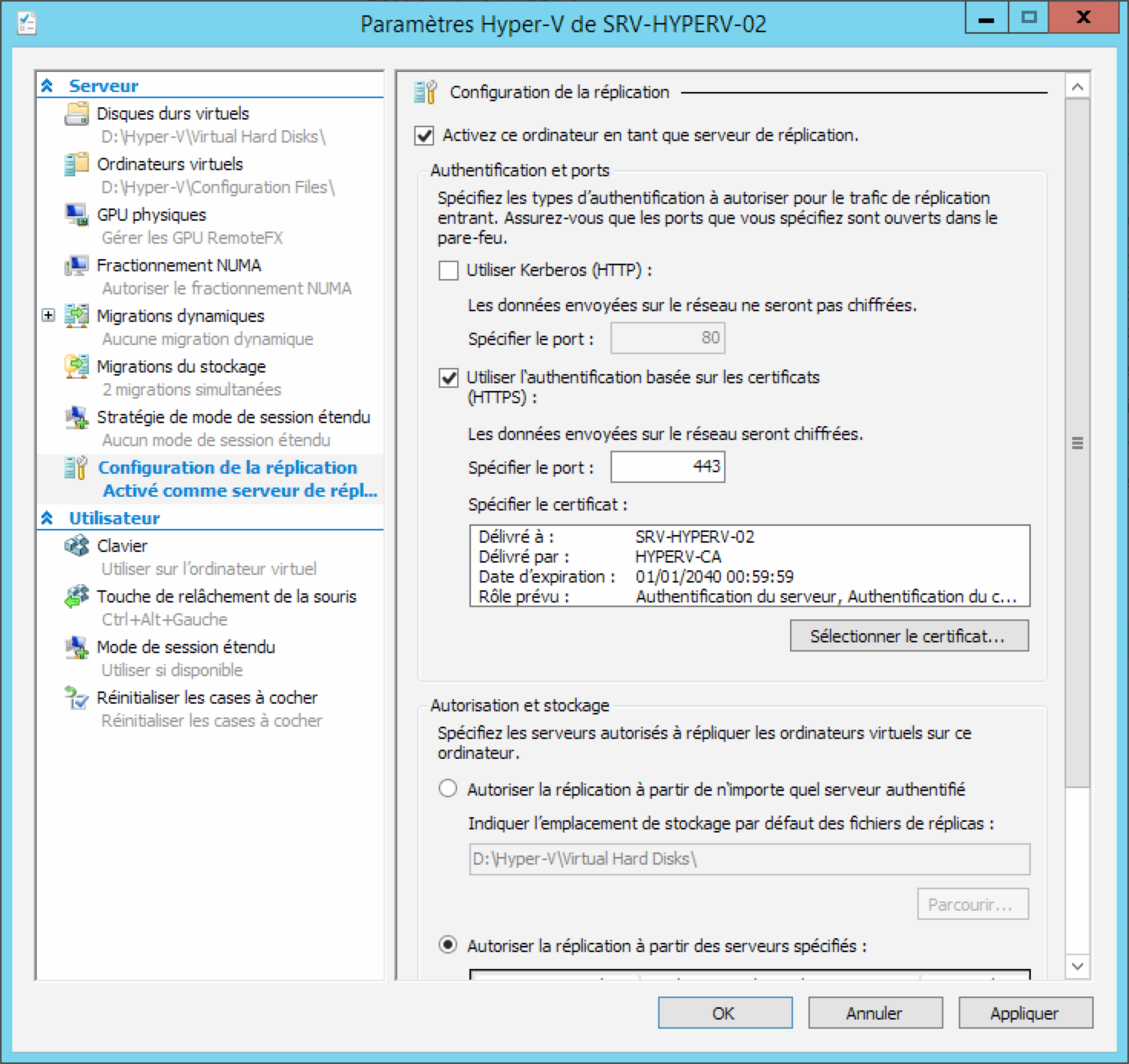 HTTPS sur Hyper-V